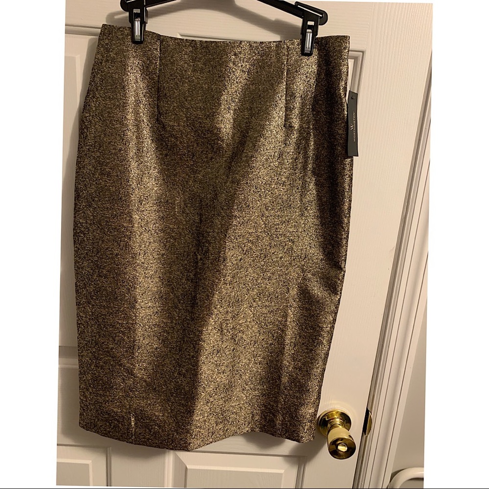 Gold and black pencil skirt